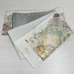 【未使用品】　匿名配送　未仕立て　酒井守　西陣織　袋帯　日本製　金　銀　白　花柄　振袖　成人式　結婚式　1
