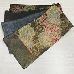 【未使用品】　匿名配送　未仕立て　酒井守　日本製　西陣織　袋帯　金　銀　黒　花柄　振袖　成人式　結婚式 2