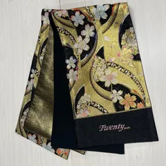 【未使用品】　匿名配送　未仕立て　酒井守　日本製　西陣織　袋帯　金　銀　黒　花柄　振袖　成人式　結婚式 3