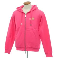 【新品】ディースクエアード DSQUARED2 コットン スウェット ダブルジップ パーカー ピンク【サイズM】【メンズ】