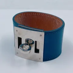 HERMES  エルメス アクセサリー　ブレスレット メンズ レザー ブルー 中古