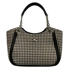 FERRAGAMO/SalvatoreFerragamo(サルバトーレフェラガモ) ハンドバッグ ガンチーニ AU-21/B992 黒×アイボリー 千鳥格子 レザー