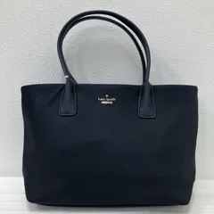 5570　kate spade　ケイトスペード　トートバッグ　ハンドバッグ　ブラック　黒　ナイロン　レザー　無地　レディース　シンプル　きれいめ　上品　通勤　通学　仕事用バッグ　ビジネス　普段使い