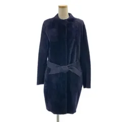 【美品】  DROMe / ドローム | 羊革 ムートンレザー リバーシブル ベルテッド | S | ネイビー | レディース