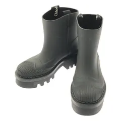 【美品】  Chloe / クロエ | RAINA / レイナ ロゴ レイン ショートブーツ | 37 | ブラック | レディース