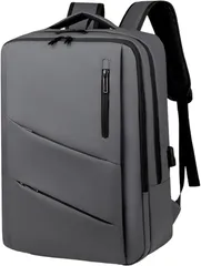 LENLOC（レンロック） ビジネスバッグ メンズ リュック ビジネスリュック 大容量35L 防水 USB充電ポート 16インチPC対応 軽量 通気 キャリーオン 出張 通勤 旅行 バックパック (ダークグレー,  大型)