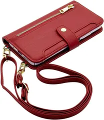 【訳アリ】Xperia 10 V SO-52D SOG11 エクスペリア10マーク5 対応 スマホショルダー 手帳型 スマホ ケース （手帳ボルドー) くすみカラー ニュアンスカラー 斜めがけ ストラップ 付き カード収納PUレザー 小銭入れ 財布型 ジッパー