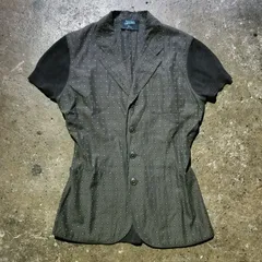 Jean Paul GAULTIER MAILLE 90s  リブニット切替 半袖ジャケット 48 ジャンポールゴルチエ マイユ FUZZIのサムネイル