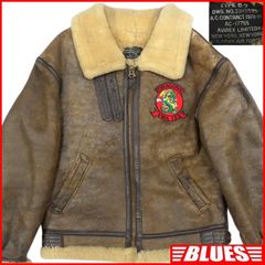 AVIREX アヴィレックス B-3 フライトジャケット 40 茶 L アメリカ製 USA製 ボマージャケット ボンバージャケット ムートン レザーフライトジャケット_サイズL一覧←SEULB屋着古← HN2318