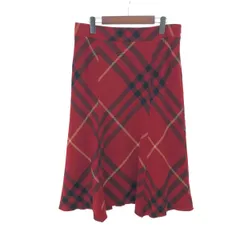 BURBERRY LONDON バーバリーロンドン メガチェックフレアスカート サイズ:15 大きいサイズ15    レッド レディース / 240001168430