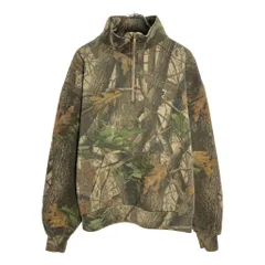 00年代 LIBERTY リバティ リアルツリーカモ ハーフジップ スウェット アウトドア マルチカラー(メンズ XL)中古 古着 V7111