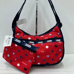 5554　美品　LeSportsac レスポートサック　ショルダーバッグ　クラシックホーボー　ポーチ付き　マリン柄　レッド　ネイビー　赤　紺　レッド　軽量　レディース　カジュアル　タグ付き　CLASSIC HOBO SAILING VIEWS