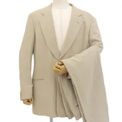 【本物保証】 超美品 ジョルジオ アルマーニ GIORGIO ARMANI スーツ 50 メンズ セットアップ ウール ベージュ ビジネス