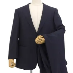 【本物保証】 新品同様 リーガル REGAL 2ボタン 2パンツ スーツ E5 メンズ セットアップ ウール ネイビー 洋服の青山