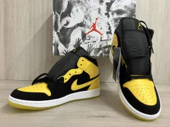 NIKE HJ6654-071 スニーカー AIR JORDAN 1 MID SE 26cm ブラック イエロー