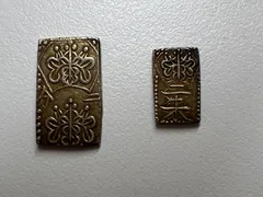 明治二分金、天保二朱金、天保一分銀、明治一朱銀 （各1枚）No2125 明治二分金、天保二朱金、天保一分銀、明治一朱銀 （各1枚
