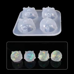 【新品】 FineInno 動物 シリコンモールド 豚形 猫形 2種類 かわいい 艶消し ?面仕上げ UVレジン型 DIY 手作り ひよこ 粘土 抜き型 くま ソフトモールド 半透明 DIY ハンドメイド素材 ミニチュアスイーツ デコ スイーツデコ レジン 1