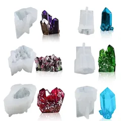 【新品】 Zayookey 鉱石 シリコンモールド 6個セット 宝石 置き物 デコレーション 2液性レジン液 UVレジン 天然石 水晶 結晶 ソフトモールド 手作り 樹脂 粘土型 DIY 抜き型 レジンクラフト (1-6) 1