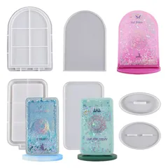 【新品】 DIYBravo フォトフレーム シリコンモールド ２セット 流砂形 長方形 レジン型 写真立て ソフトモールド 台座付き 装飾品 ハンドメイド 手作り 枠 シリコン型 手芸品 樹脂粘土 UVレジン アクセサリー クラフト (フォトフレーム２セッ 0