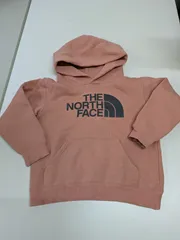 THE NORTH FACE／ザノースフェイス　フード付きパーカー　130㎝　ピンク　ロゴ入り　裏起毛　E456