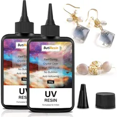 【新品】 ButiResin UVレジン液 高い透明 急速硬化レジン液大容量200g UV-LED対応 黄変なし ハードタイプ レジンアート uvレジンクリア DIY 手芸用品 アクセサリ ハンドメイド 0