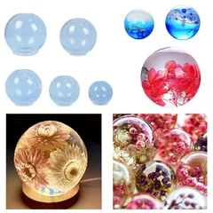 【新品】 KyeeaDIY 球体 ボール シリコンモールド 20/30/40/50/60 mm 5セット 一体形 丸 レジン型 ハンドメイド ソフトモールド 手芸品 クラフト 再利用可能 初心者向き クリア 透明 ビーズ アクセサリー (セット１（20/3 1