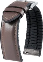 【新品】BINLUN スマートウォッチ ベルト 本革 20mm/22mm クイックリリース式 シルバーバックル 高級レザー バンド メンズ レディース 交換用 ブラウン