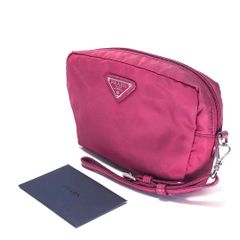 PRADA プラダ ナイロンポーチ 三角ロゴ ピンク 白タグ199 - メルカリ