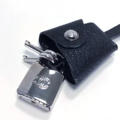 【美品】CHANEL シャネル／ココマーク カデナ キー & クロシェット 南京錠 鍵 ケース／レザー・メタル／ブラック・シルバー