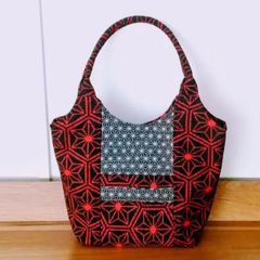 大島紬 着物リメイク トートバッグ ハンドメイド 正絹 秋名バラ - メルカリ