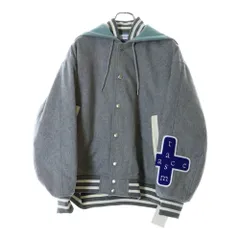 FACETASM (ファセッタズム) 23SS HOODED STADIUM JACKET サイドパッチ ジップフーデッド スタジアムジャケット グレー/ブルー MKS-JK-M06のサムネイル