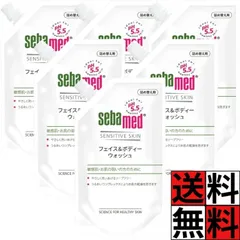 セバメド フェイス ボディーウォッシュ 詰め替え 敏感肌 肌 弱い 乾燥 防ぐ ソープ 潤い 顔 体 全身 洗浄 弱酸性 保湿 ノン アルコール パラベン シリコン オイル seba med sebamed 600ml ×6個のサムネイル