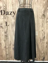 Dazy デイジー Lサイズ フレアスカート ダークグレー 生地厚め ジッパー プリーツ入り