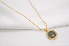 イヴ サンローラン ヴィンテージ ネックレス YSL ロゴ ラインストーン ペンダント アクセサリー 金 ゴールド Yves Saint Laurent 4012h