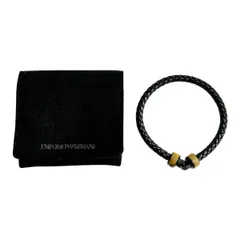 ◆◆EMPORIO ARMANI エンポリオアルマーニ ブレスレット レザー×ウッド ブラック