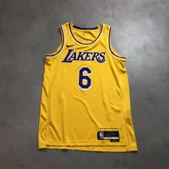 GQ3915◇NIKE : NBA LAKERS James 6 ゲームシャツ◇M◇イエロー系 ナイキ レブロン・ジェームズ レイカーズ