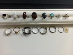 【ジャンク品・まとめ売り】リング15点セット／素材・パーツ・昭和レトロ／汚れ・使用感あり／撮影小物・リメイク向け