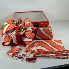 [IM] 七五三　女児用　作り帯　小物　セット　朱色　現状品