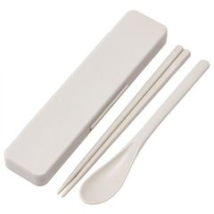 ベージュ スマホスタンド付コンビセット 箸18cm・スプーン付 スケーター