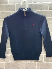 【G3-44】◇ POLO RALPH LAUREN 120cm コットンニット・セーター　紺色
