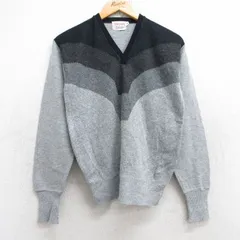 XS/古着 キャンパス 長袖 セーター メンズ 70s マルチカラー アクリル Vネック グレー他 25oct28 中古 ニット トップス