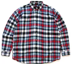 90s EddieBauerエディーバウアー Bainbridge Flannel チェック コットン ライトネルシャツ XL★オールド アウトドア 黒タグ ビッグサイズ