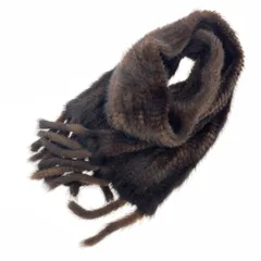 mink fur ミンクファー 大判マフラー/ショール  編み込み/    ダークブラウン レディース / 240001168922
