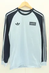 【中古】 adidas メンズロンT S ツアー スリーストライプス 長袖Tシャツ adidas Originals × Oasis S 紺 ネイビー 青 ブルー ロゴ