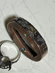 祝飾図笄 赤銅魚子地】鍔 鐔 笄 日本刀 刀装具 武具 骨董 アンティーク