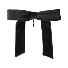 ポニーフック ベロア×リボン HCF0238-BK（ブラック）