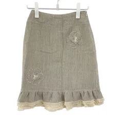 Z1587Rene  ルネ　フラワーモチーフ付き　ウールスカート　フリル　ツイード　レディース　サイズ 36  日本製　イタリア製生地