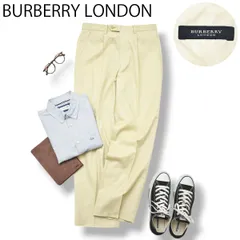 【上品】90sヴィンテージ バーバリー Burberrys ストレート ワンタック 裾上げシングル コットン チノパン 82 ベージュ メンズ 男性用 スラックス トラウザーズ ビジカジのサムネイル