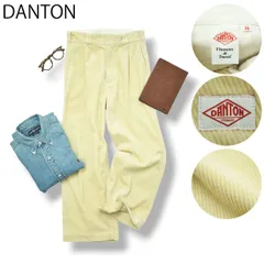 【定番】 ダントン DANTON ワイド ストレート コーデュロイ トラウザーズパンツ 34 ホワイト ユニセックス メンズ レディース 男女兼用のサムネイル