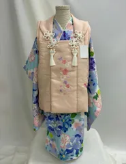 七五三用　３歳　ポリエステル　被布、着物セット(着物B反)